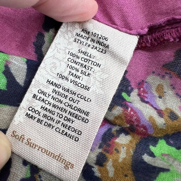 Soft Surroundings Bouquet of Roses Floral Short Sleeve Tunic Purple Size Small - Picture 13 of 14